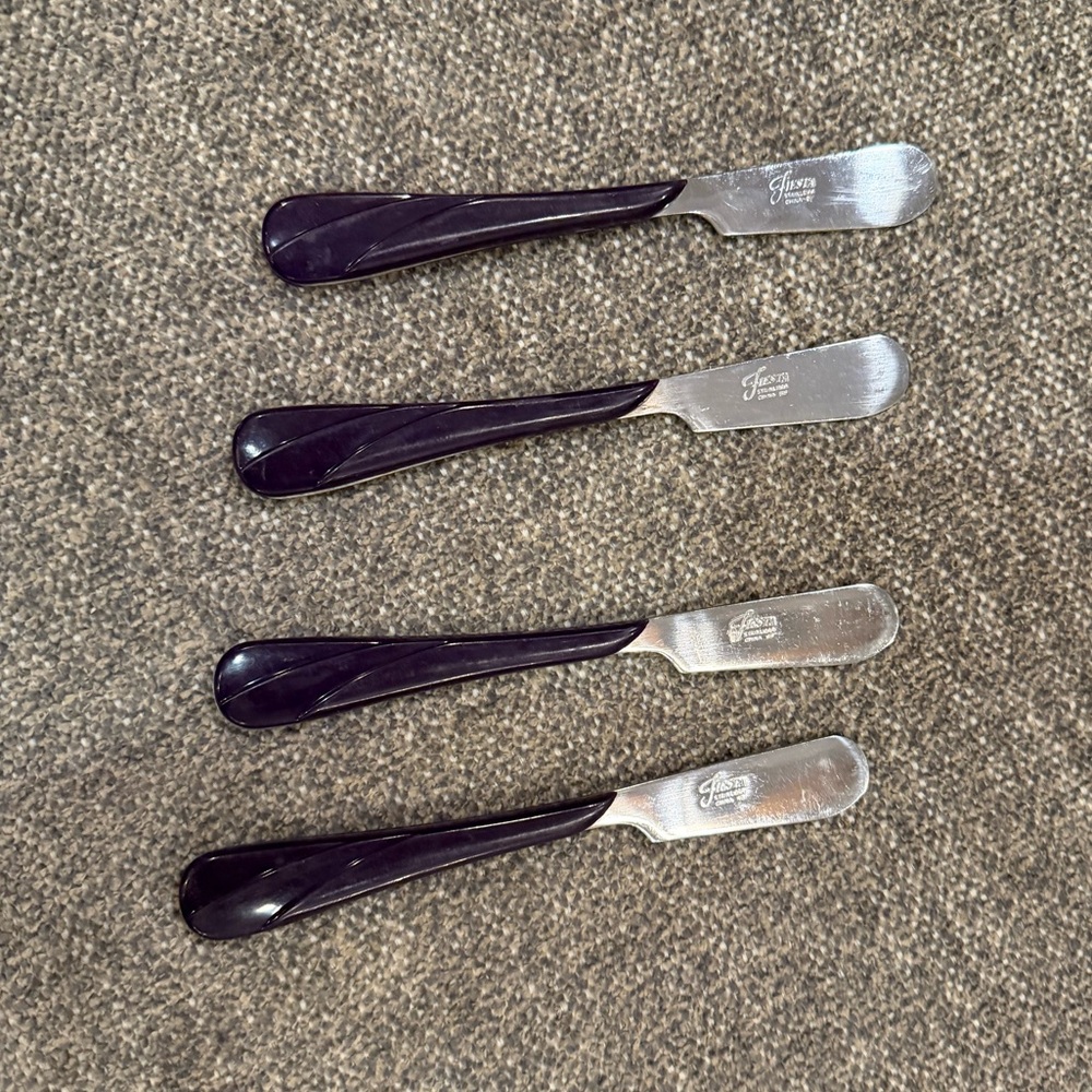 Fiesta Plum and Silver Cheese Spreaders Set